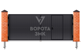 Металлические ворота из профнастила 2250×3000 ЗМК-5188